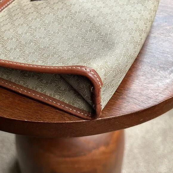 CELINE MACADAM Clutch Vintage Tan Taupe👝 - Picture 9 of 10